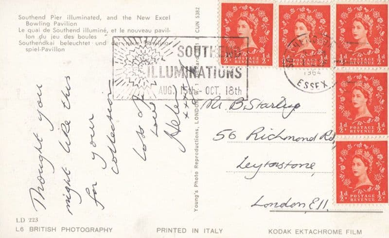 Southend On Sea Essex New Bowling Pavillion Illuminations Postcard