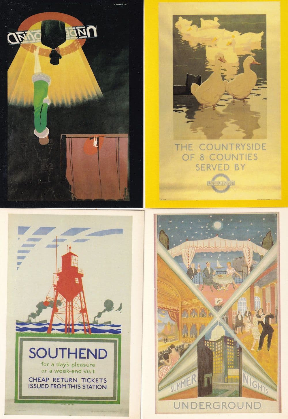 Southend Train Station London Underground 4x Poster Postcard s