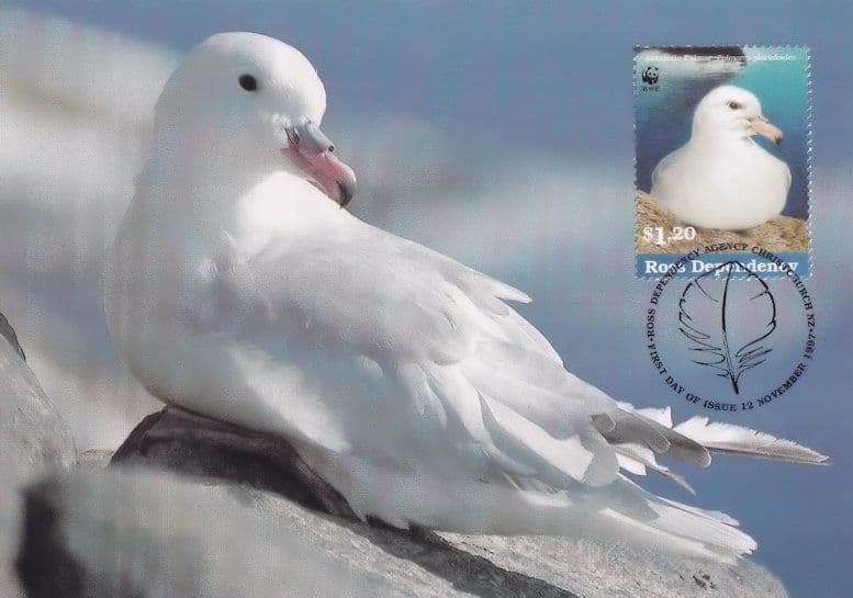 Southern Fulmar Ross Dependency WWF Rare Stamp FDC Postcard