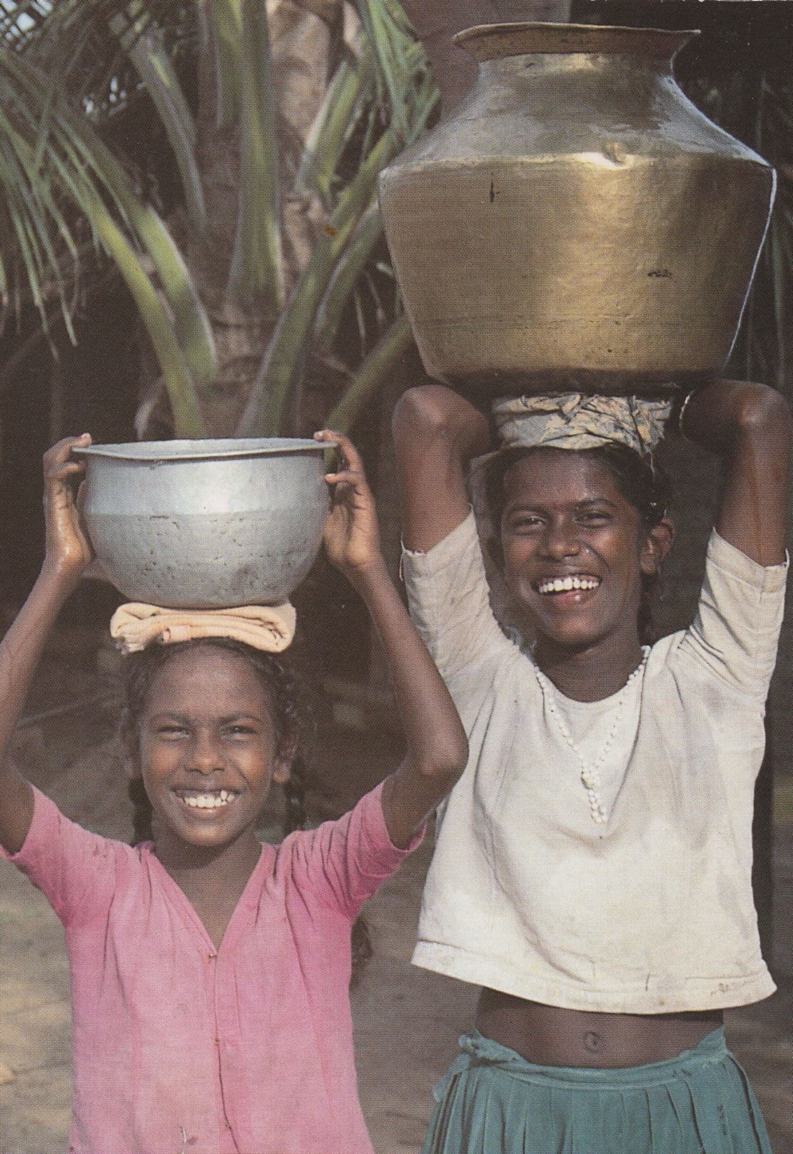 Southern Indian Water Carrier Poor Water Supply Postcard