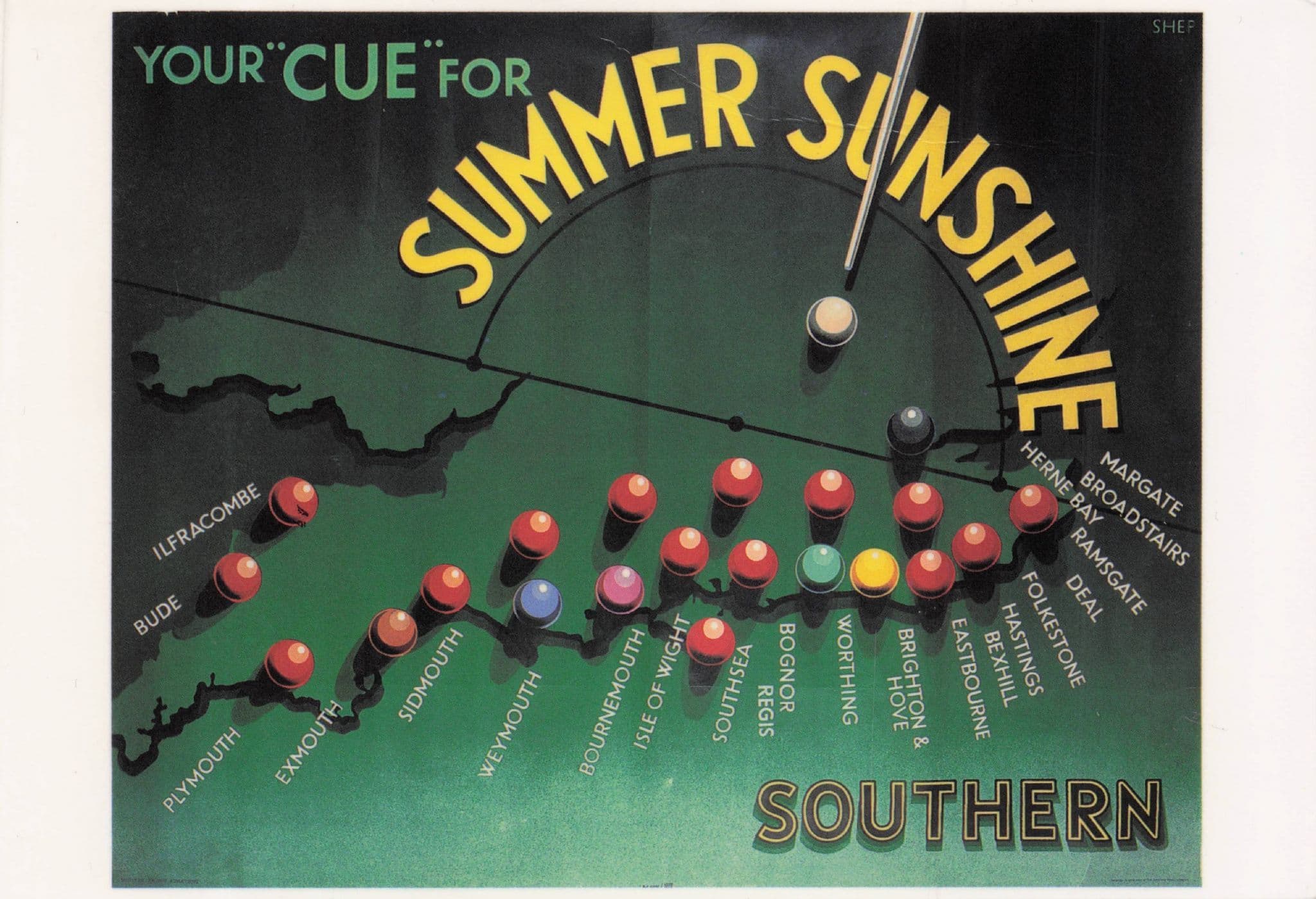 Southern Railways Snooker Pool Your Cue Advertising Postcard
