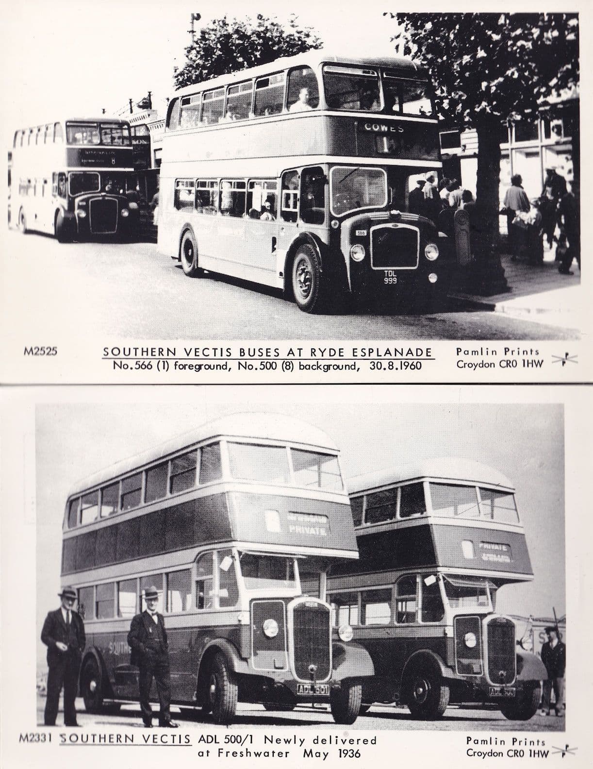 Southern Vectis Buses at Ryde in 1960 2x Isle Of Wight Bus Postcard s