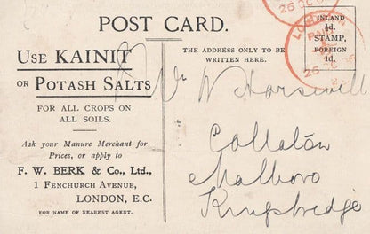 Southwick Trowbridge Potatoes Antique Wiltshire Farming Advertising Postcard