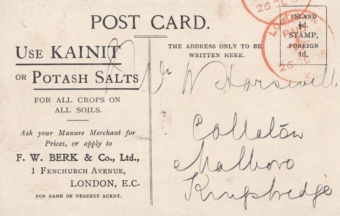 Southwick Trowbridge Potatoes Antique Wiltshire Farming Advertising Postcard