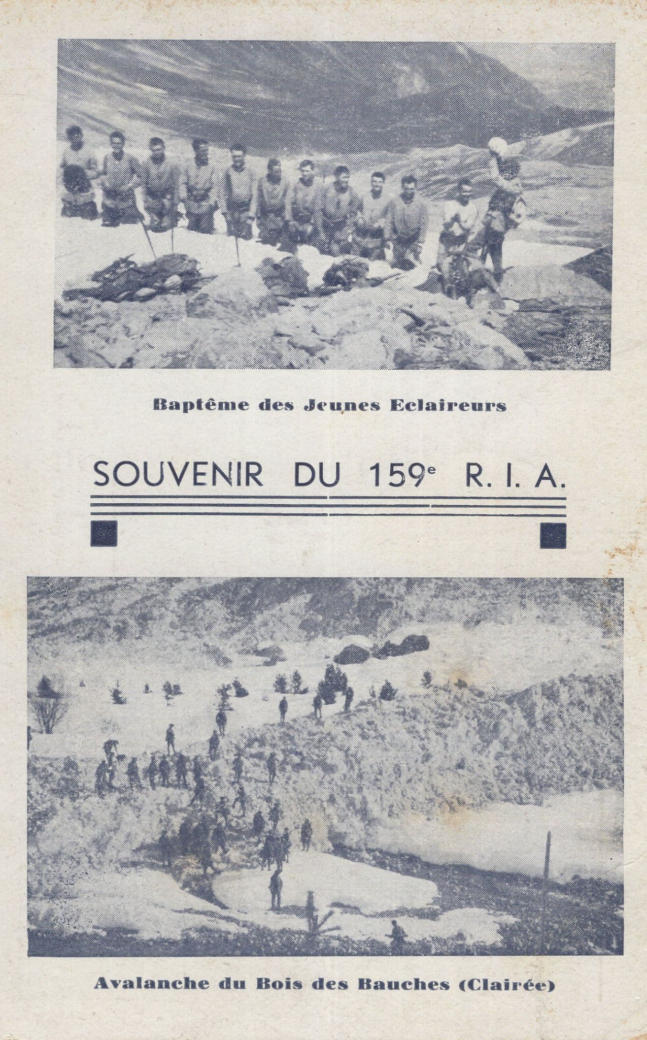 Souvenir De 159 RIA Mountain Climbing Avalanche Old Postcard