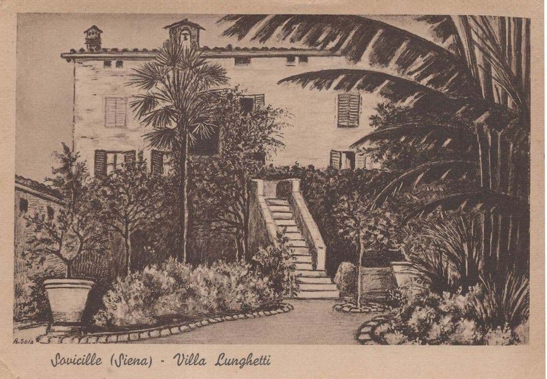 Sovicille Villa Lunghetti Old 1930s Italian Postcard