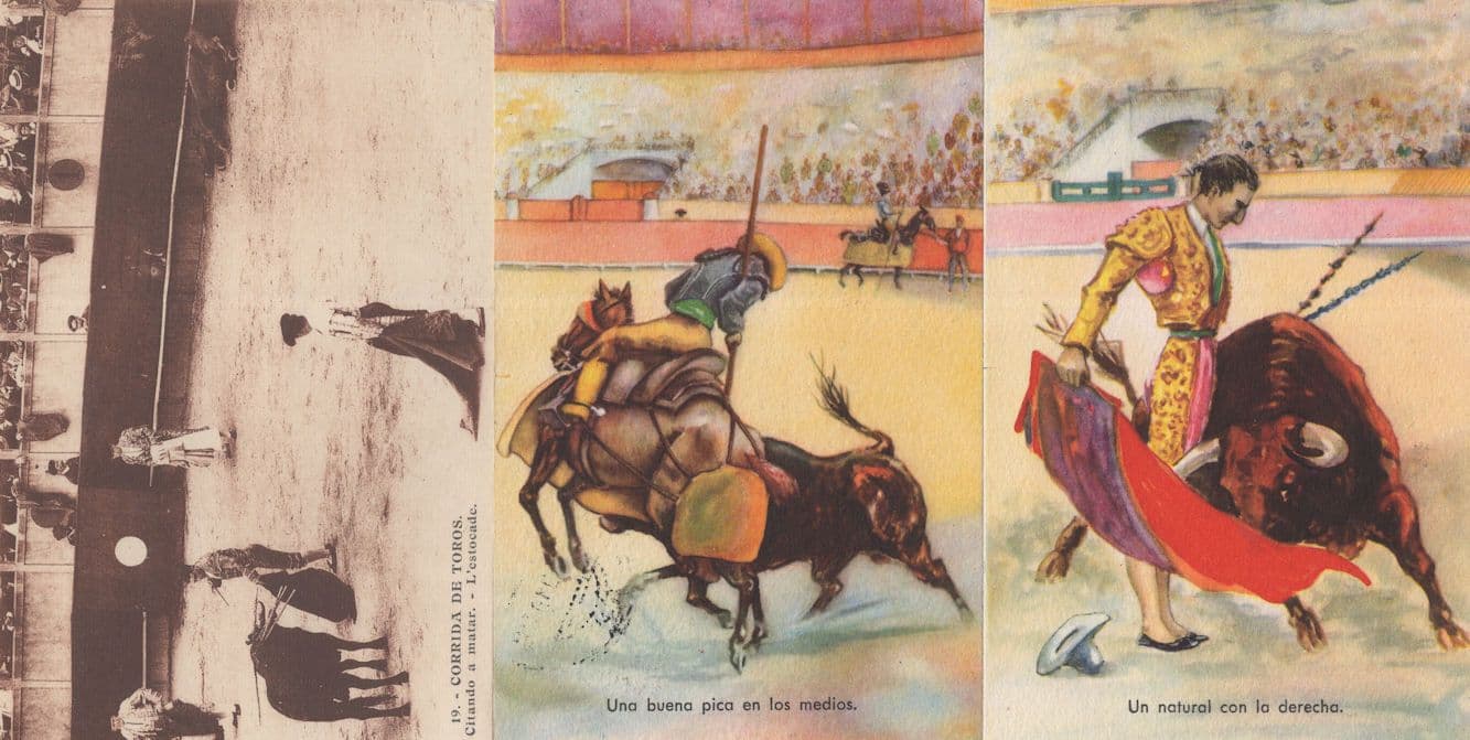 Spanish Bullfighting Corrida De Toros 3x Old Oilette Postcard s