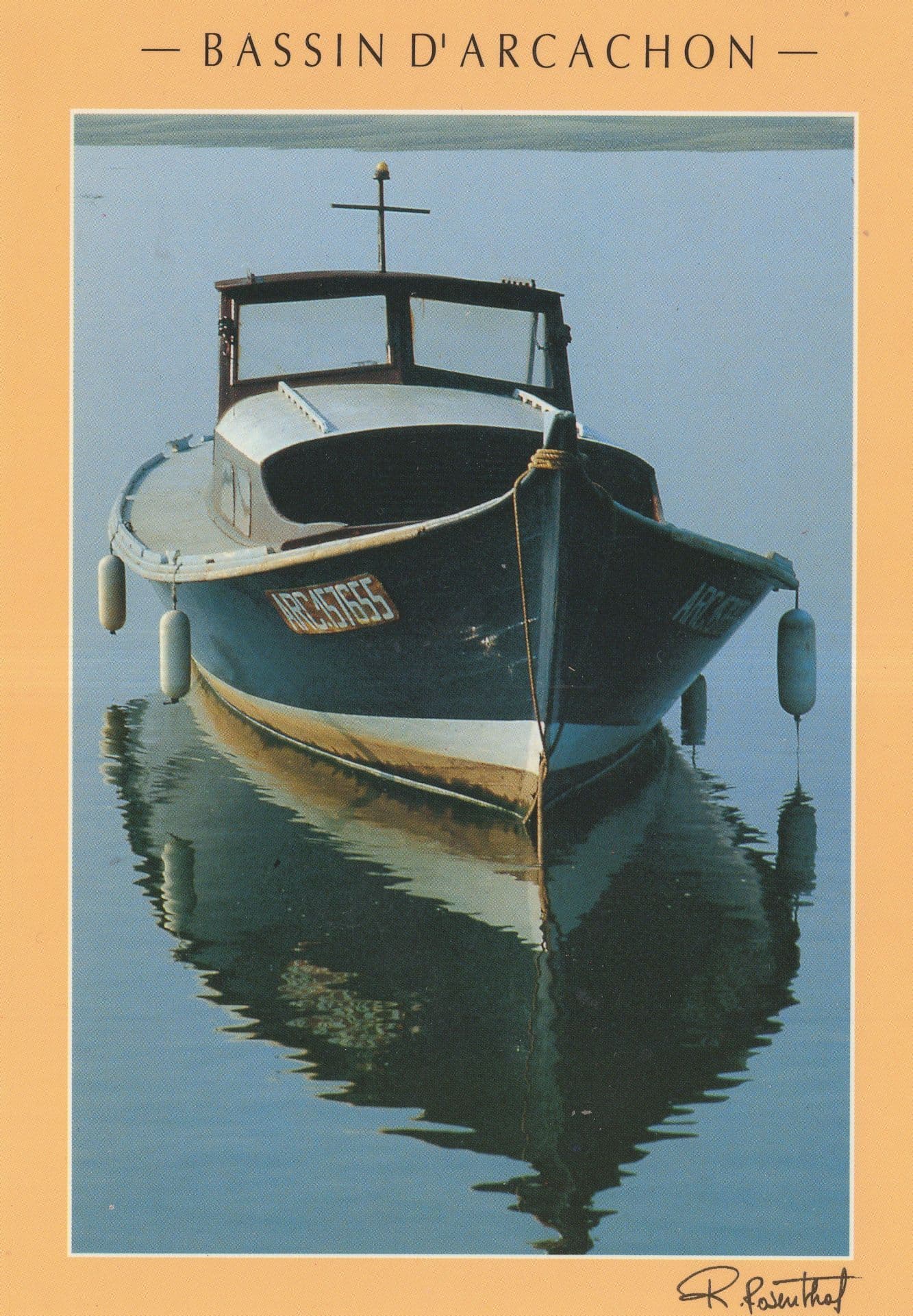 Speedboat Awaiting Departure at Bassin D'Arcachon France Postcard