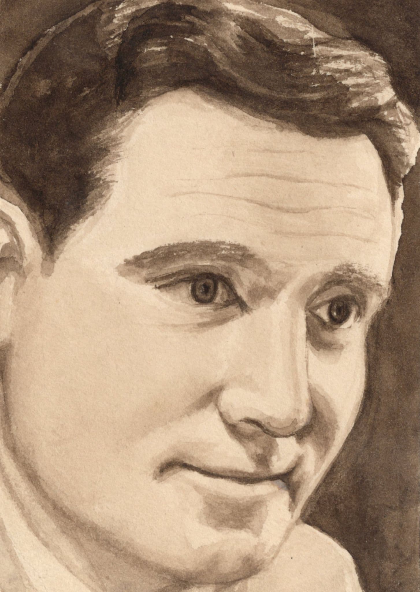 Spencer Tracy Hollywood Film Actor Vintage Rare Old Hand Art Drawing