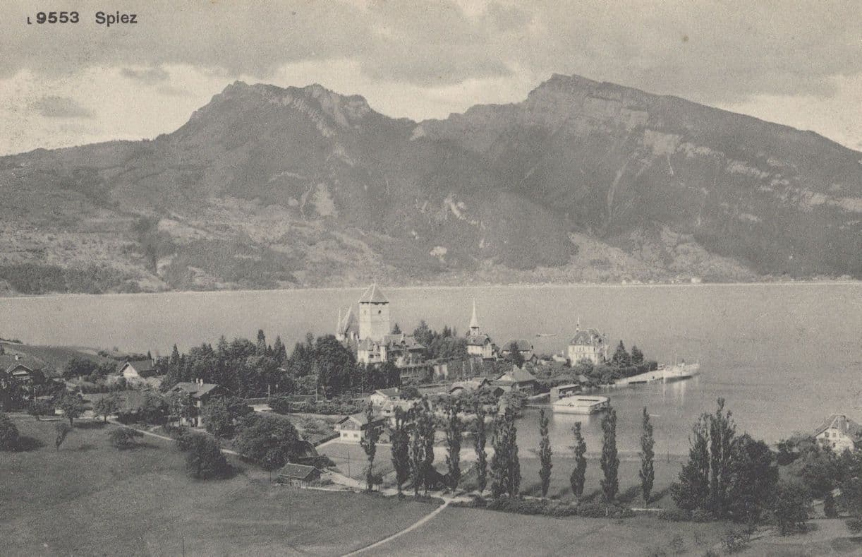 Spiez Old River Switzerland Ship Nautical Rare Postcard