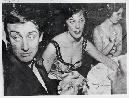 Spike Milligan 1965 Dinner & Dance & Wife Paddy Channel 4 Documentary 1986 TV Show Press Photo