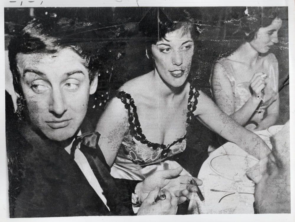 Spike Milligan 1965 Dinner & Dance & Wife Paddy Channel 4 Documentary 1986 TV Show Press Photo