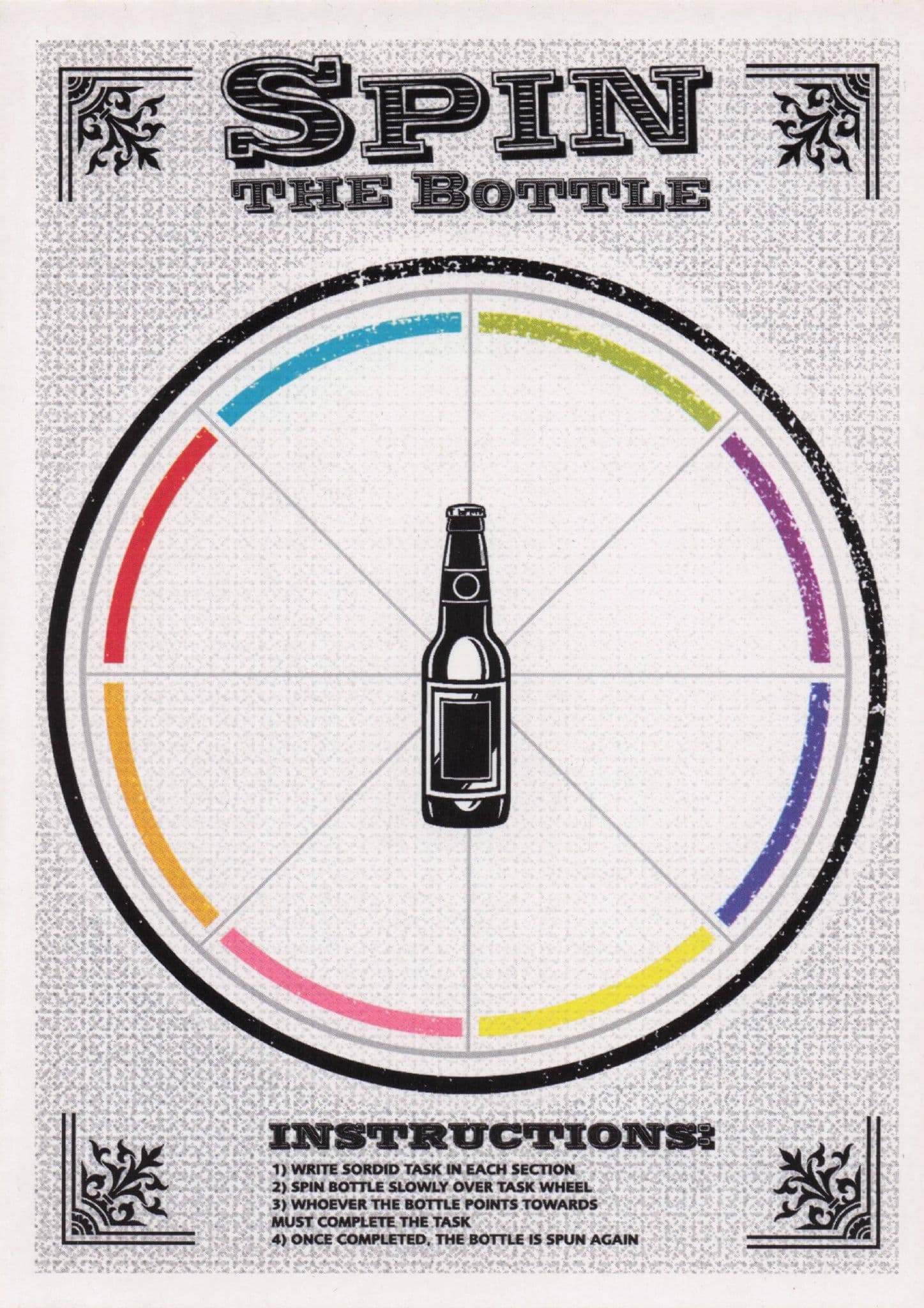 Spin The Bottle Game Instructions Boomerang Postcard