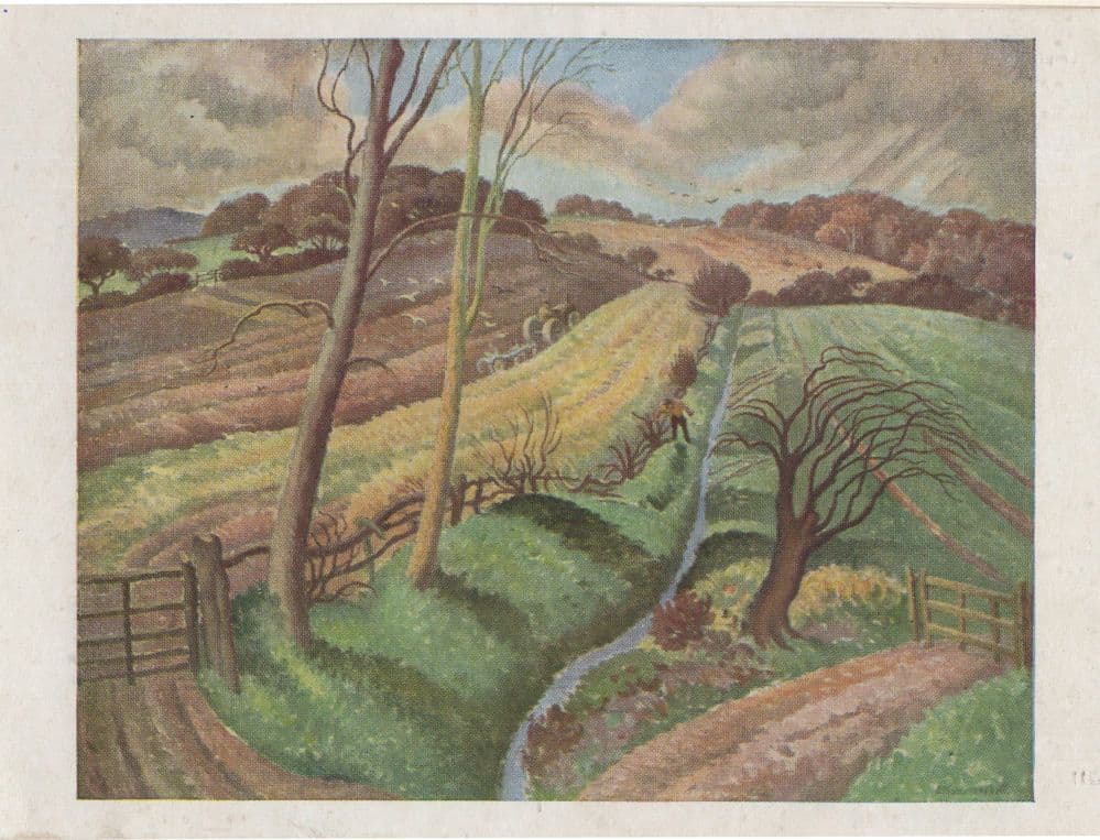 Spooky Devon Fields Ethelberg White Painting Postcard