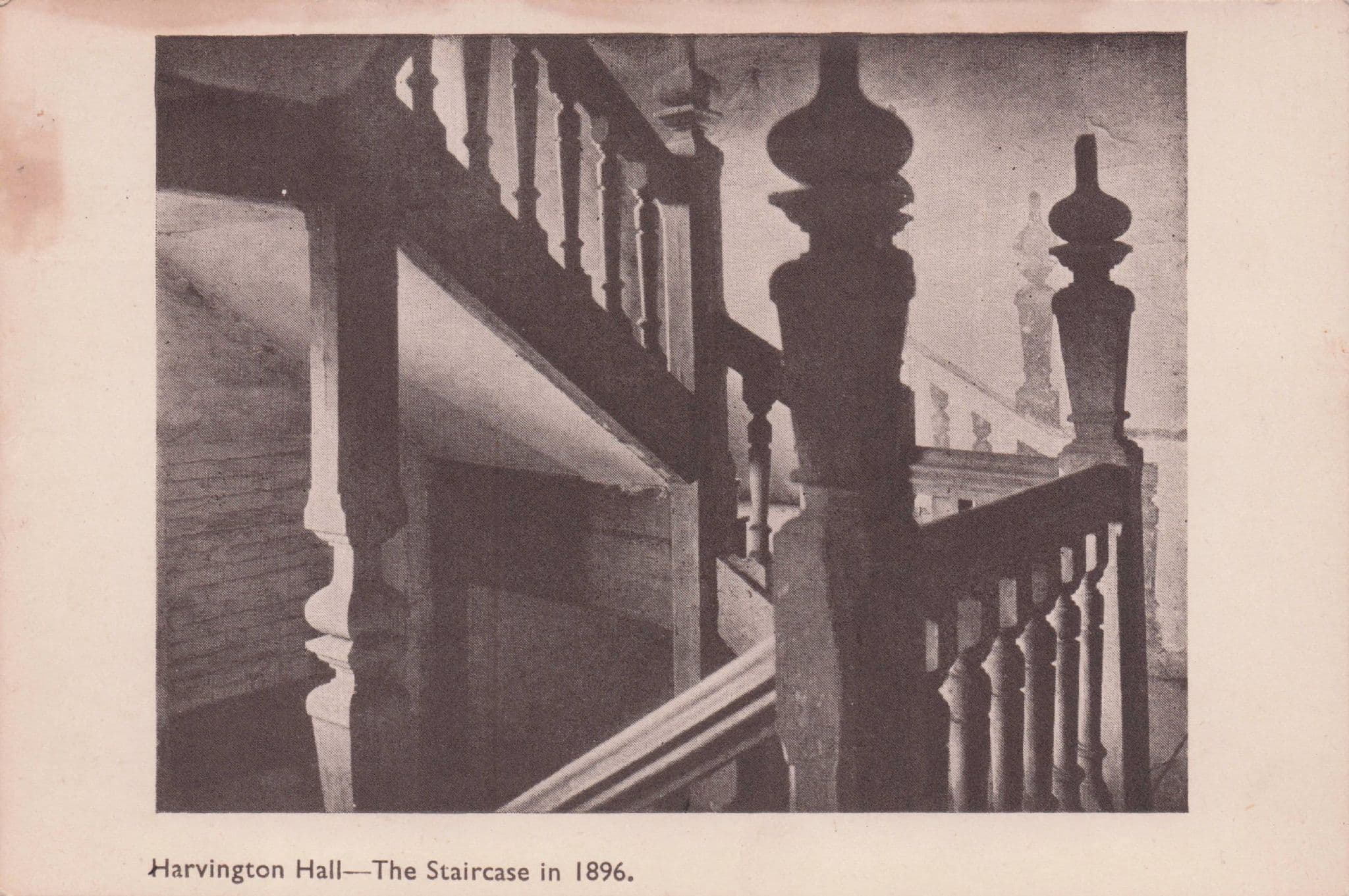 Spooky Staircase At Harvington Hall Worcester Old Postcard