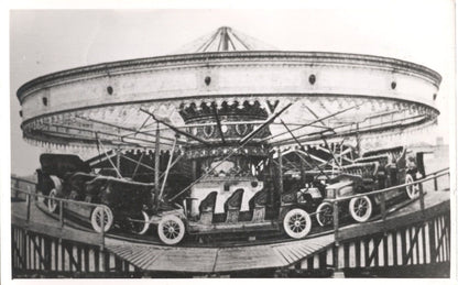 Sports Car Old Roundabout Carousel Ride Fairground Society PB Postcard Photo