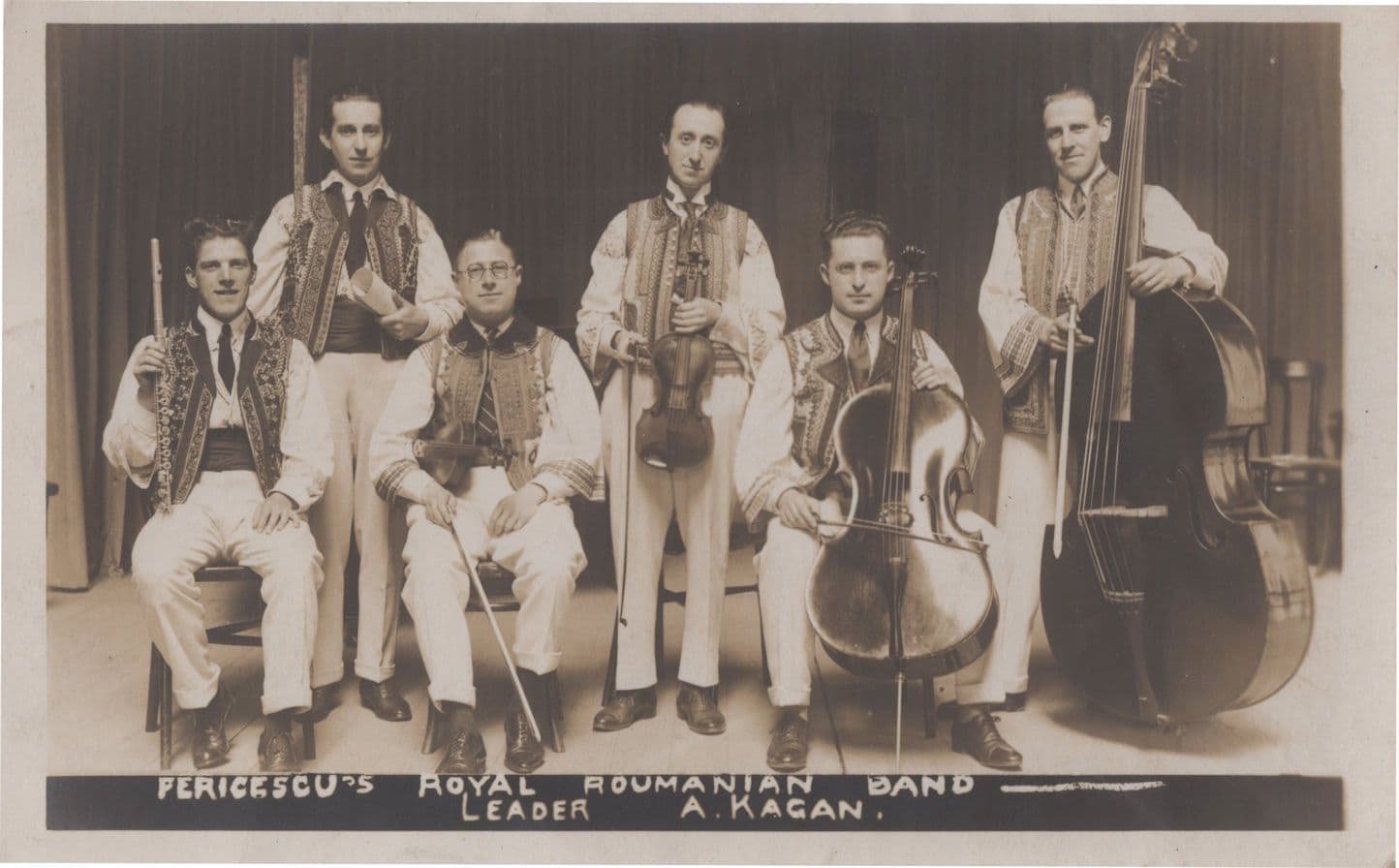 Spurgin's Royal Roumanian Music Band All Named Old Postcard