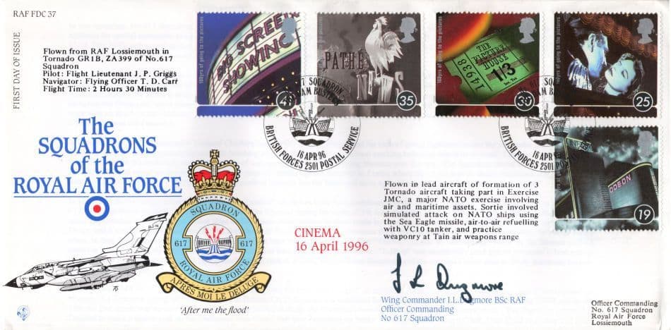 Squadrons Of The Royal Air Force Cinema Military Flown Hand Signed FDC