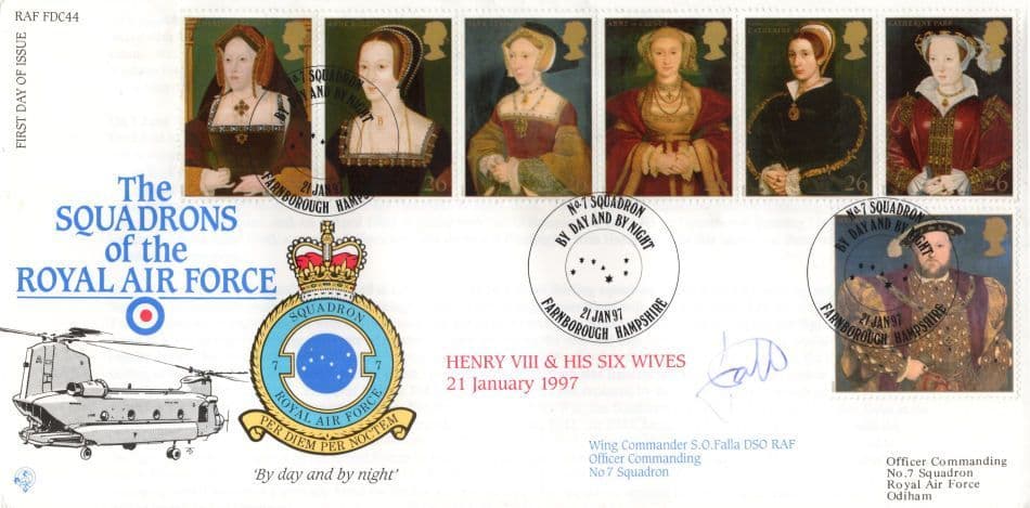Squadrons Of The Royal Air Force Henry VIII Six Wives Flown Hand Signed FDC