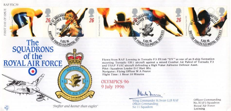 Squadrons Of The Royal Air Force Olympic Games 1996 Hand Signed FDC