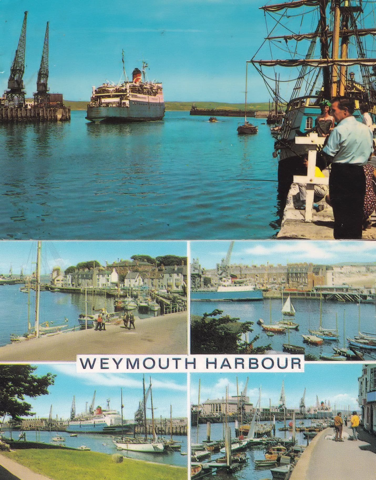 SS Caesaria Ship At Weymouth Harbour 1970s 2x Postcard s