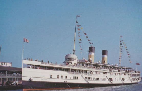 SS Cayuga Lake Ontario Canada Steamship Line Cruise Ship Postcard