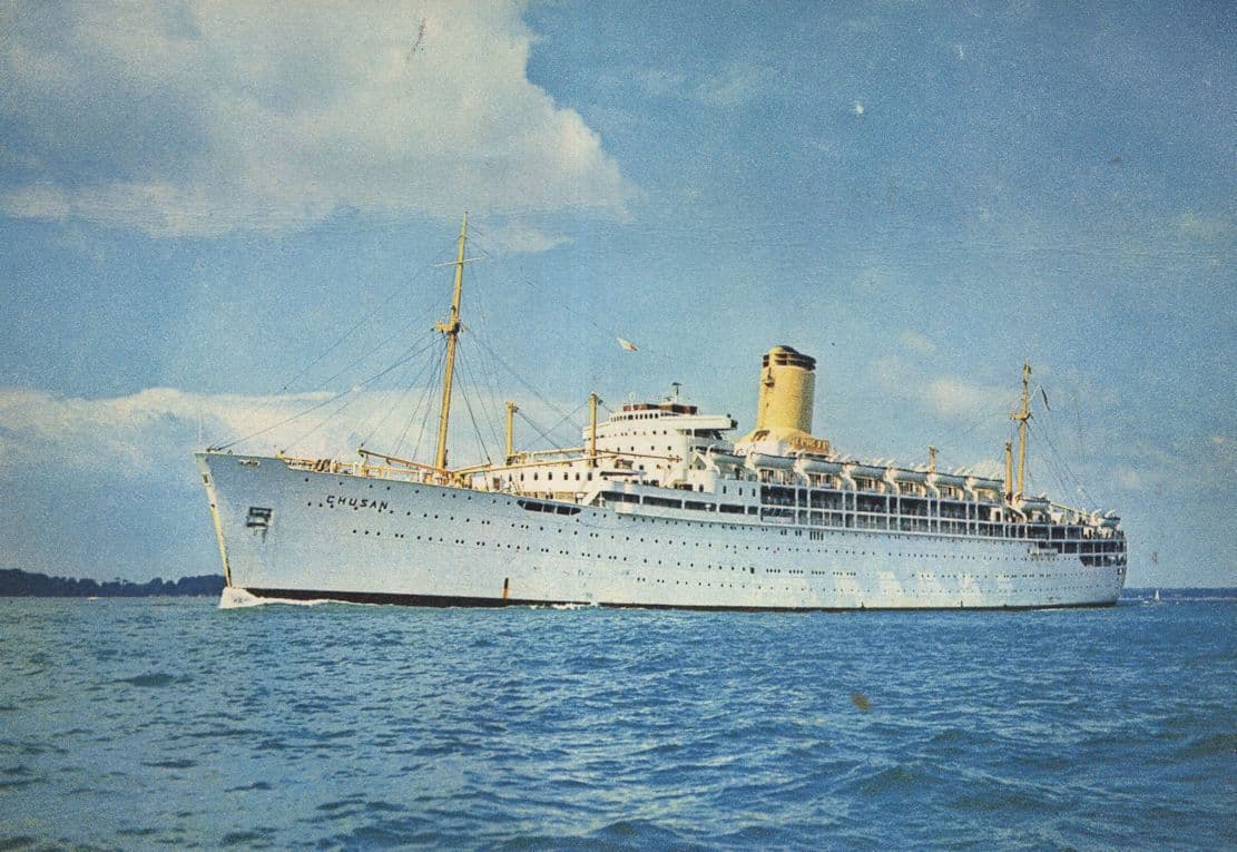 SS Chusan Ferry Liner Ship 1960s P&O Lines Postcard