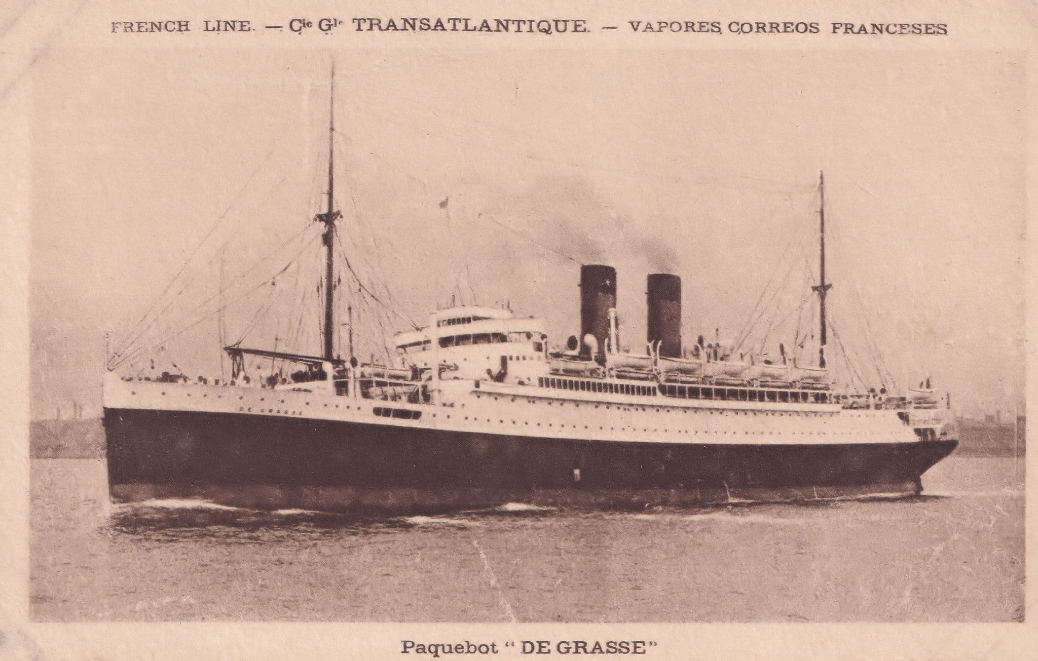 SS De Grasse Military French Ship Old Postcard