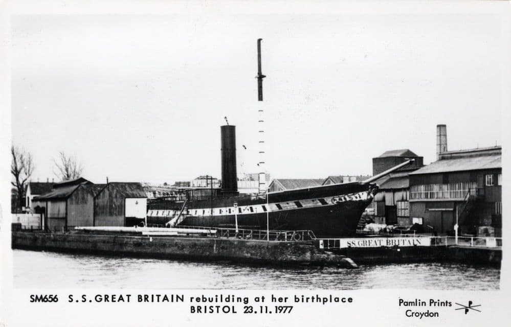 SS Great Britain Bristol Ship in 1977 Harbour Photo Postcard