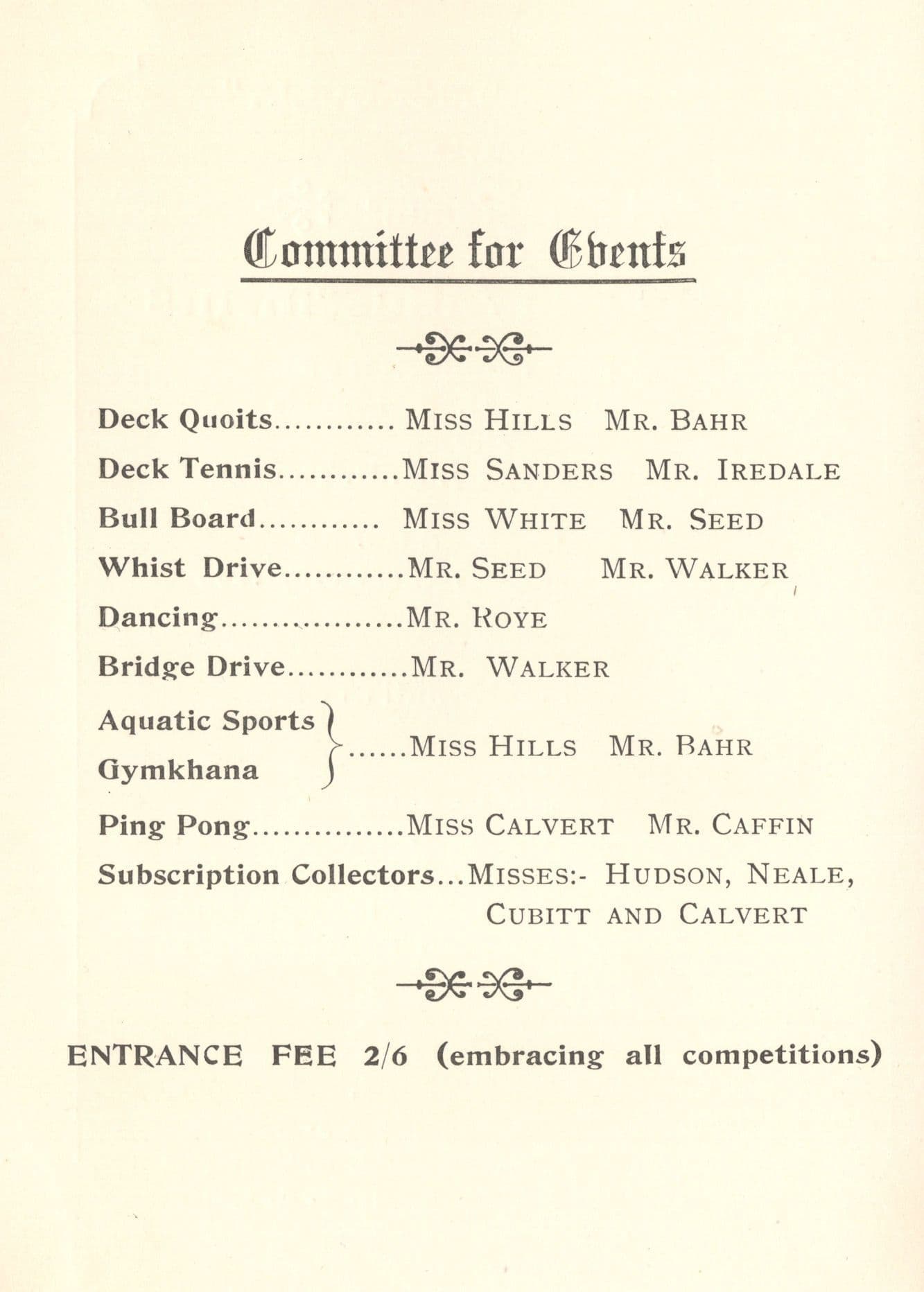 SS Mongolia P&O Cruise Ship 1935 Dance Whist Tennis Book -let