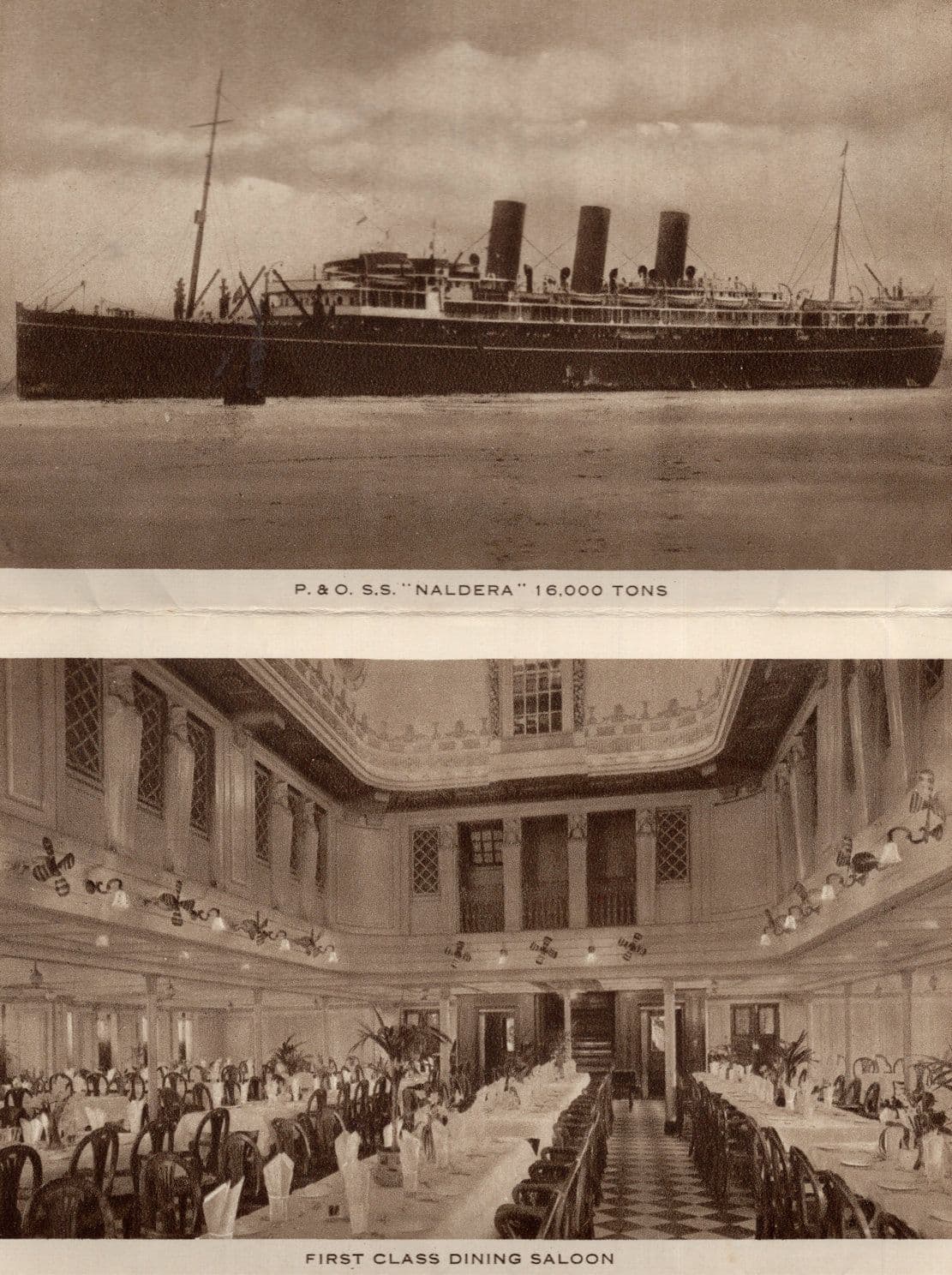 SS Naldera Antique P&O Steam Navigation Co Ship Folding Postcard Book