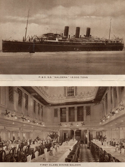 SS Naldera Antique P&O Steam Navigation Co Ship Folding Postcard Book