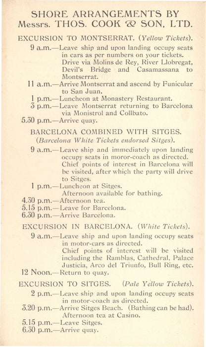 SS Orford 1933 Orient Line Barcelona Mediterranean Cruise Book -let
