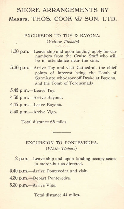 SS Orford 1933 Orient Line Tuy Pontevedra Mediterranean Cruise Book -let