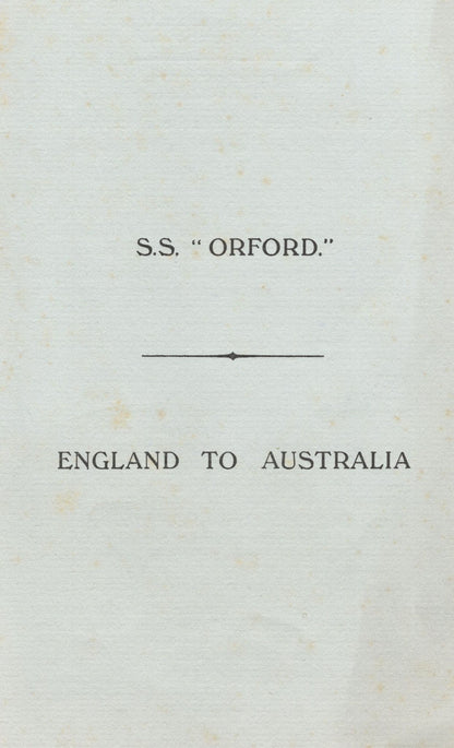 SS Orontes P&O Cruise Ship 1956 Australia Gibraltar Map Book -let