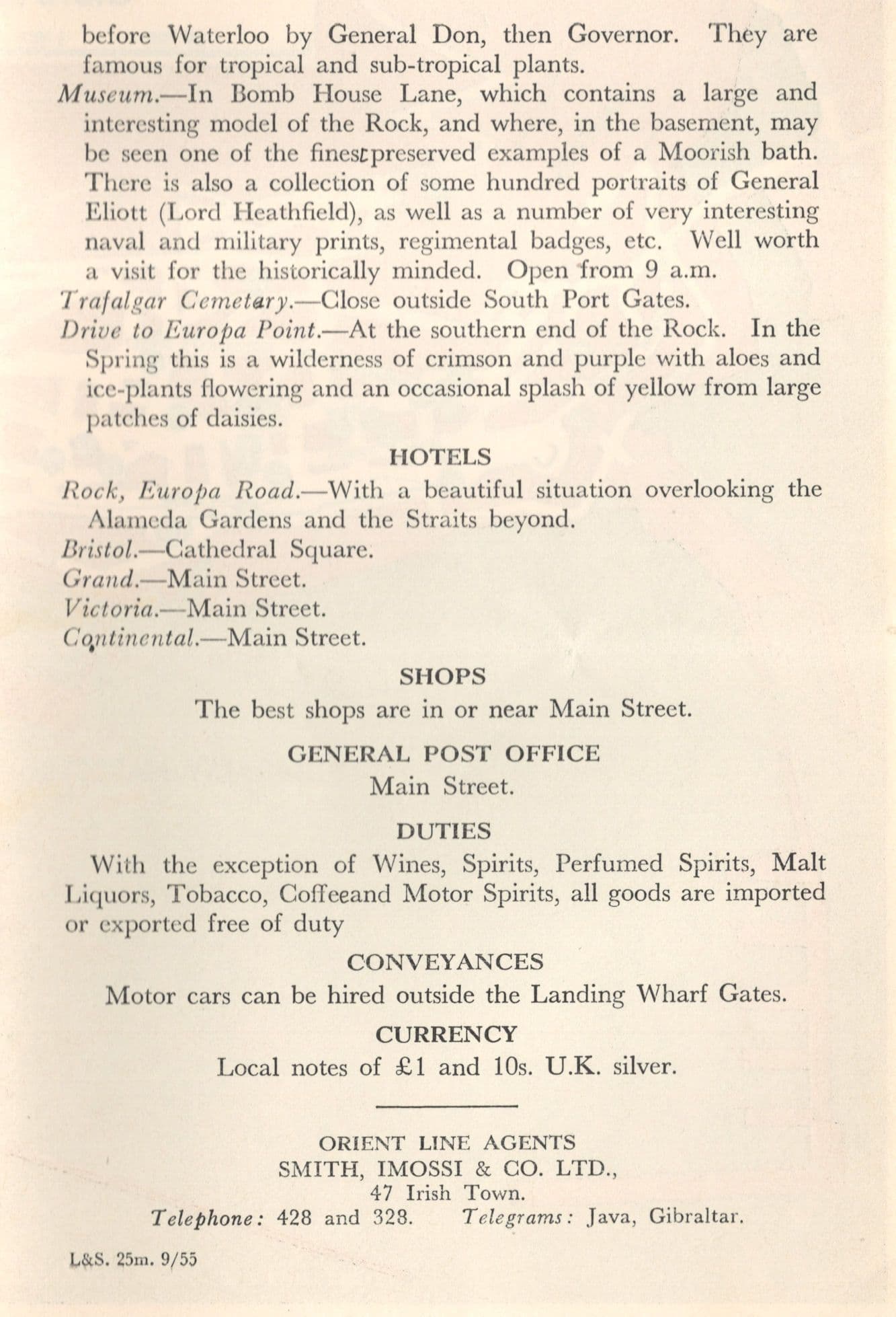 SS Orontes P&O Cruise Ship 1956 Australia Gibraltar Map Book -let