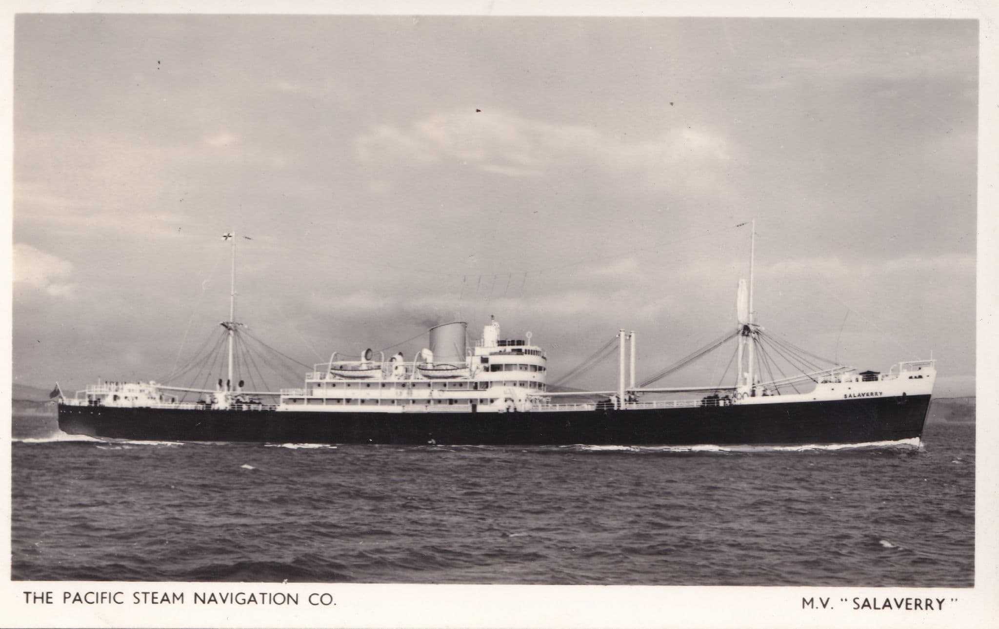 SS Salaverry Pacific Steam Navigation Company Ship Old RPC Postcard