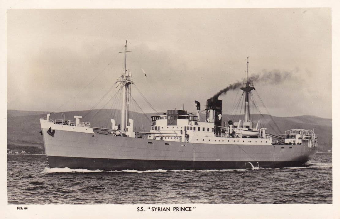 SS Syrian Prince Line Plain Back Postcard Old Ship Photo