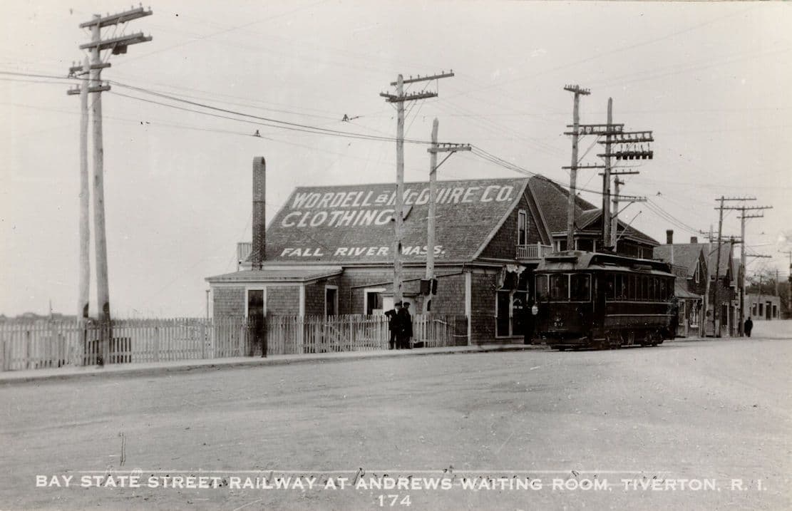St Andrews Waiting Room Bay State Street Railway Maine USA RPC Old Postcard