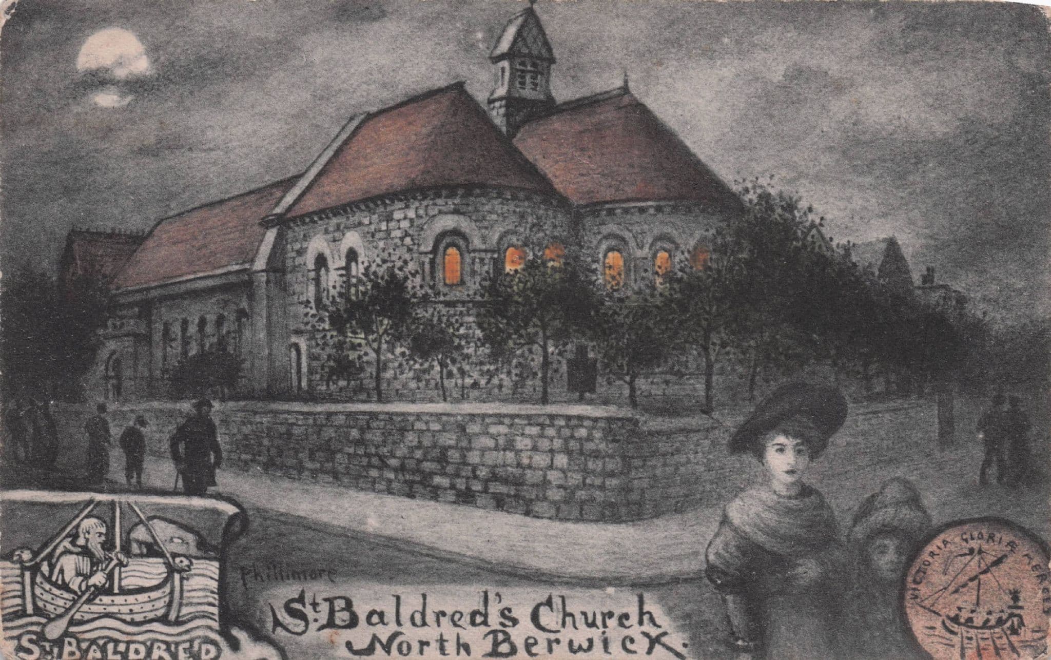 St Baldred's Church North Berwick Phillimore Antique Postcard