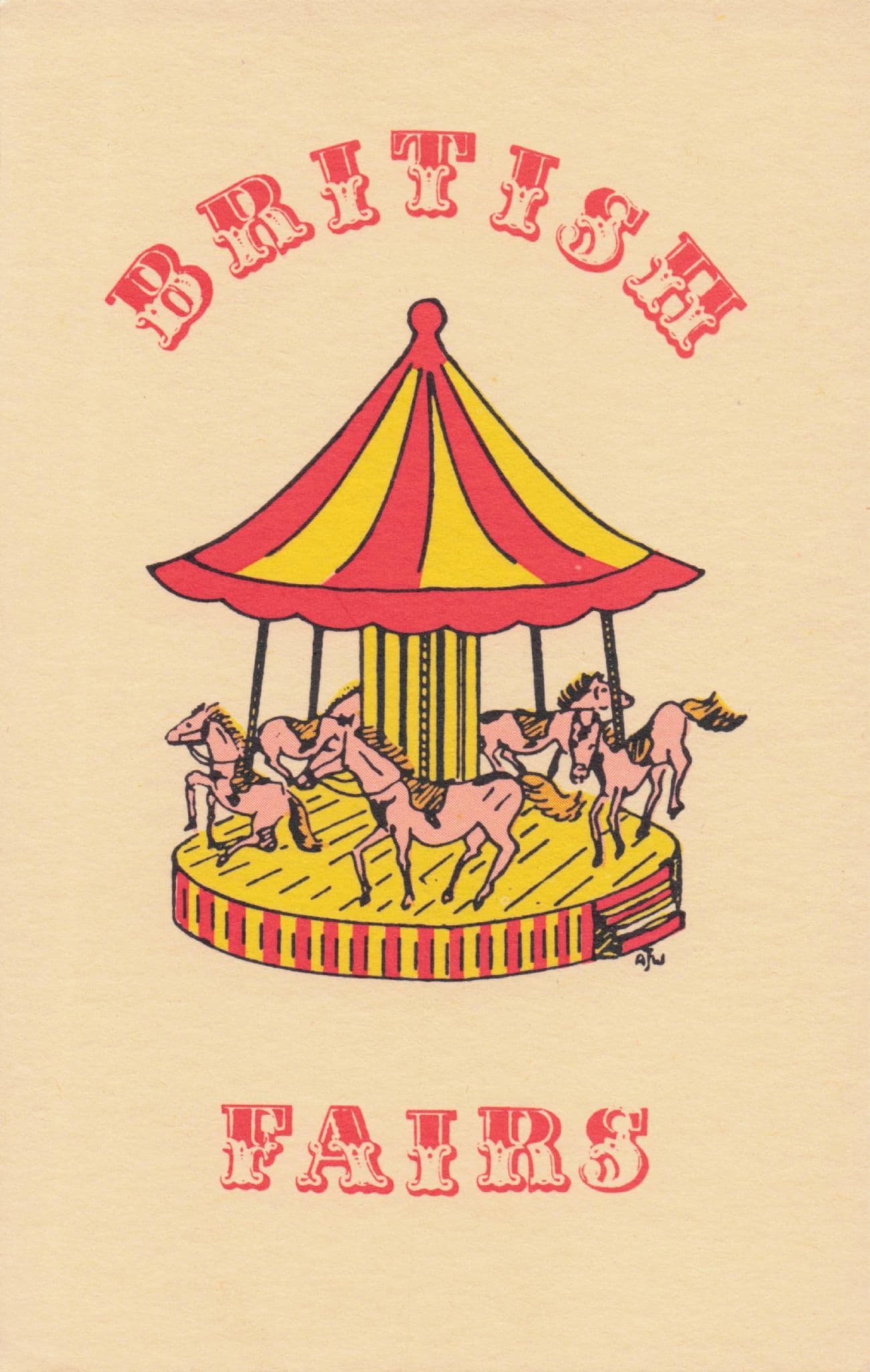 St Bartholomews Fair Roundabout Rare Limited Edition Postcard