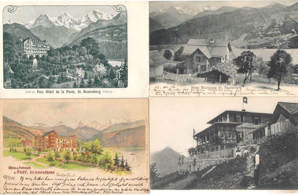 St Beateberg Hotel Blumlisalp Amisbuhl Parc Gruss Aus 4x Switzerland Postcard s