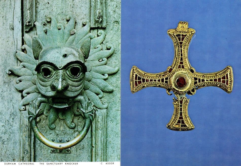 St Cuthbert's Cross Durham Cathedral Coffin  History Knocker 2x Postcard s