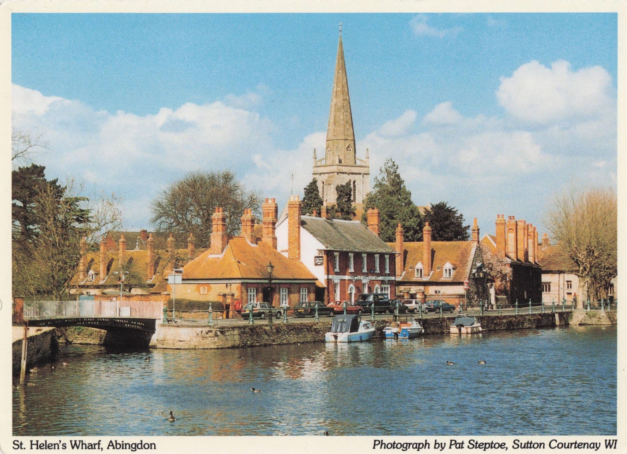 St Helen's Wharf Abingdon Oxford River Reflections WI Postcard