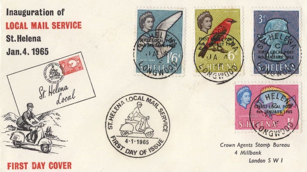 St Helena Inauguration Of Local Mail Service 1965 FDC