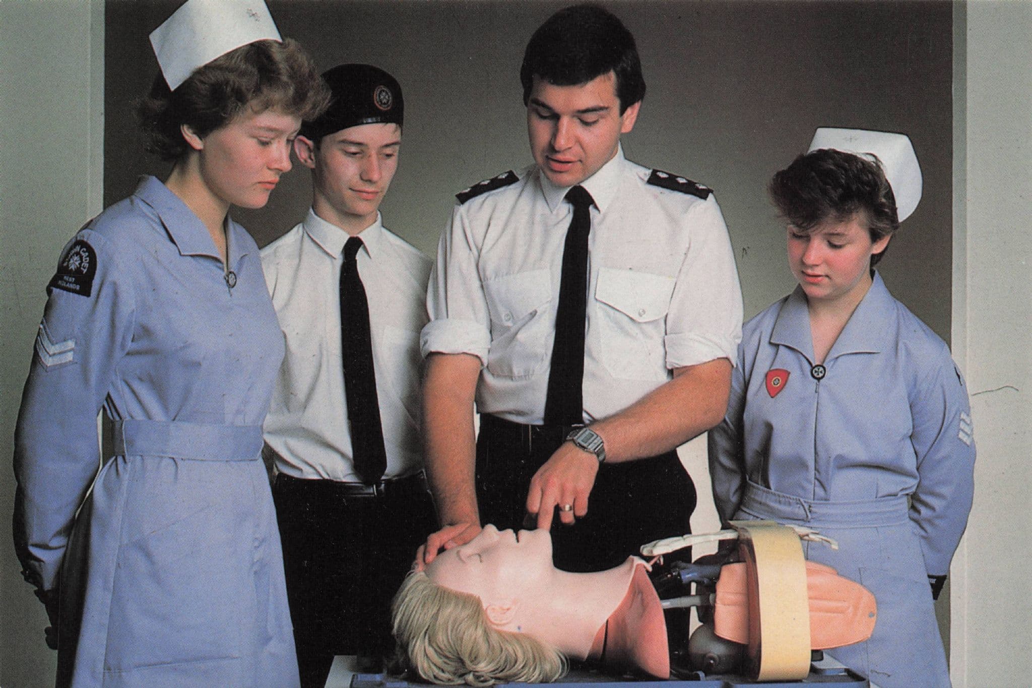 St Johns Ambulance Crew Kiss Of Life Resuscitation Practice Head Postcard