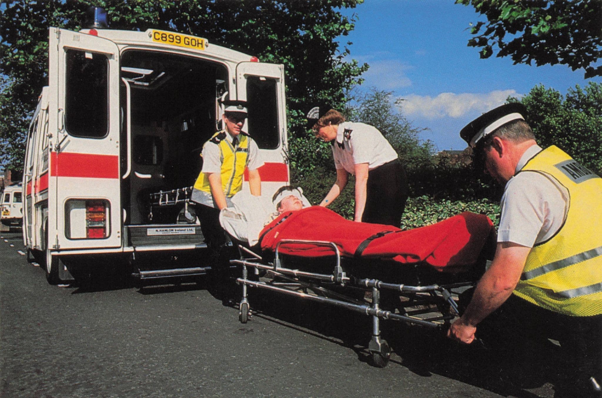 St Johns Ambulance Staff Caring In Action Head Injury Rare Postcard