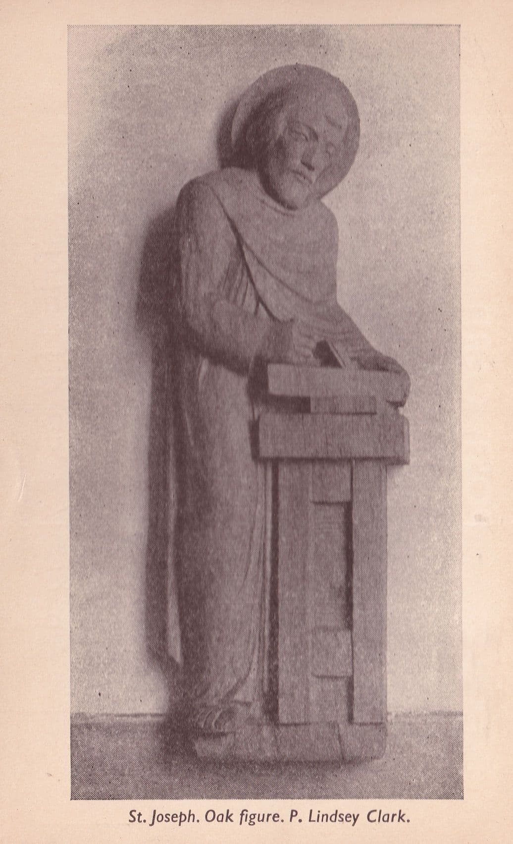St Joseph Oak Figure Statue Kent Friars Aylsford Old Postcard