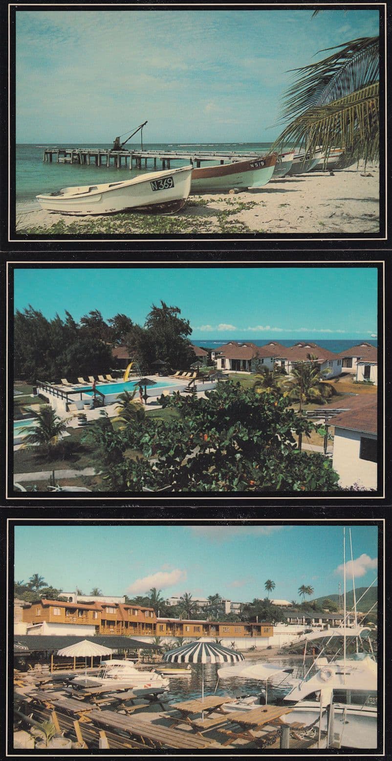 St Kitts West Indies Fishermans Wharf Holiday Village 3x Postcard s