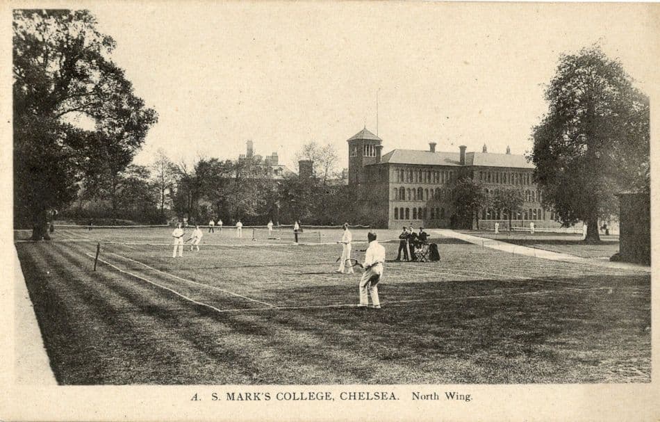 St Marks College Chelsea North Wing Tennis London Old Postcard